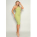 High Cut Racerback Knit Midi Dress