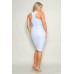 High Cut Racerback Knit Midi Dress