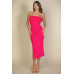 Solid Bodycon Split Hem Tube Dress