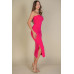 Solid Bodycon Split Hem Tube Dress