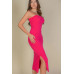 Solid Bodycon Split Hem Tube Dress