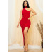 Neck Wrap One Shoulder Bodycon Maxi Dress