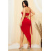 Neck Wrap One Shoulder Bodycon Maxi Dress