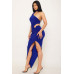 Neck Wrap One Shoulder Bodycon Maxi Dress