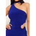 Neck Wrap One Shoulder Bodycon Maxi Dress