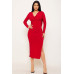 Low Cowl Neck And Back Midi Dress