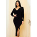 Low Cowl Neck And Back Midi Dress