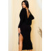 Low Cowl Neck And Back Midi Dress