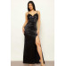 Satin Caged Waist Maxi Dress