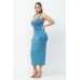 Acid Washed Cargo Midi Dress