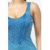 Acid Washed Cargo Midi Dress