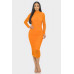 Solid Mesh Ruched Midi Dress