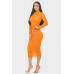 Solid Mesh Ruched Midi Dress