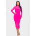 Solid Mesh Ruched Midi Dress