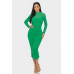 Solid Mesh Ruched Midi Dress