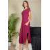 Hidden Pocket Batwing Sleeve V Neck Long Dress