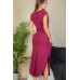 Hidden Pocket Batwing Sleeve V Neck Long Dress