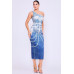 One Shoulder Denim Print Dress