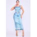 Denim Print Midi Dress