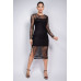Lace Rhinestone-studded Slit Midi Dress