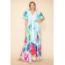 Printed V Neck Maxi Dress