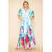 Printed V Neck Maxi Dress