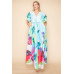 Printed V Neck Maxi Dress