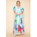 Printed V Neck Maxi Dress