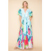 Printed V Neck Maxi Dress
