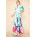 Printed V Neck Maxi Dress