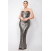 Sequin V-bar Crisscross Tube Dress