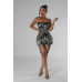 Zipper Closure Stretch Tube Dress