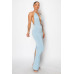 Halter Necklace Trim Long Dress