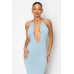 Halter Necklace Trim Long Dress