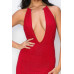 Halter Necklace Trim Long Dress