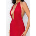 Halter Necklace Trim Long Dress