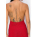 Halter Necklace Trim Long Dress