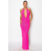 Halter Necklace Trim Long Dress