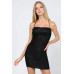 Textured coating knit sleeveless darwsrting lace back bodycon mini dress