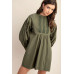 Long sleeve mini dress with lace detail