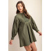 Long sleeve mini dress with lace detail