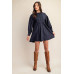 Long sleeve mini dress with lace detail