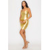 Scoop neck foil mini dress