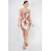 Sequin-studded crisscross back mini dress
