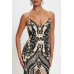Spaghetti Strap Art Deco Sequins Maxi Dress
