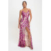 Spaghetti Strap Art Deco Sequins Maxi Dress