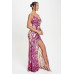 Spaghetti Strap Art Deco Sequins Maxi Dress