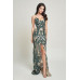 Spaghetti Strap Art Deco Sequins Maxi Dress