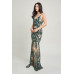 Spaghetti Strap Art Deco Sequins Maxi Dress