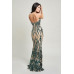 Spaghetti Strap Art Deco Sequins Maxi Dress